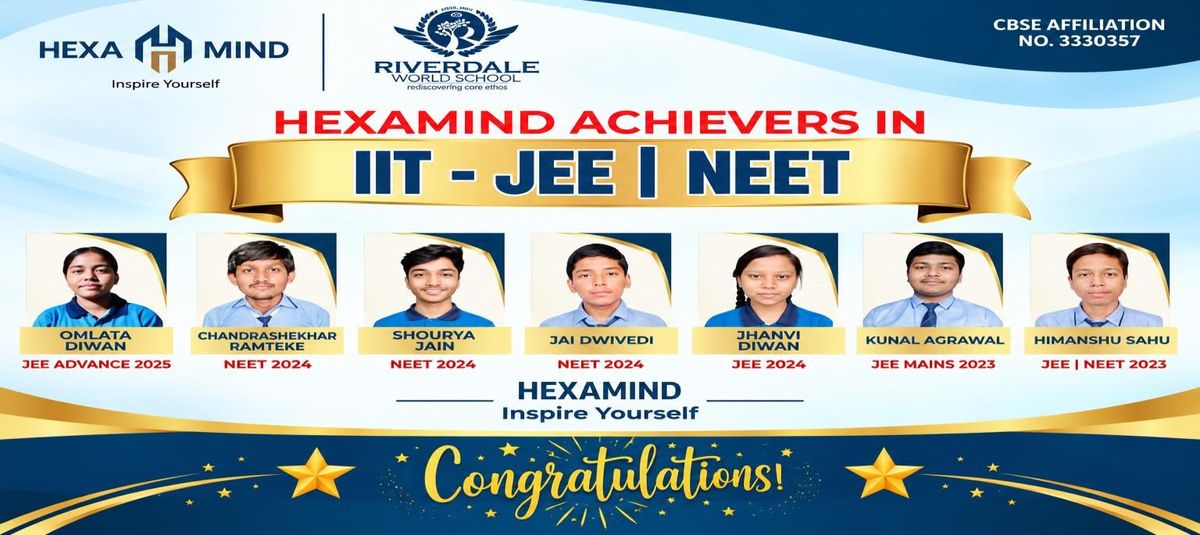 HexaMind achievers in IIT-JEE and NEET, Riverdale Mahasamund